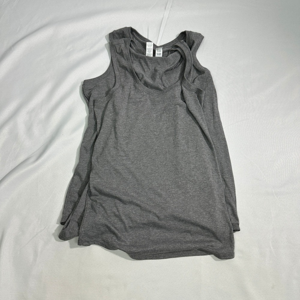 NWT District Tank Top Women Large Gray Lot of 2 Perfect Tri Racerback Athleisure